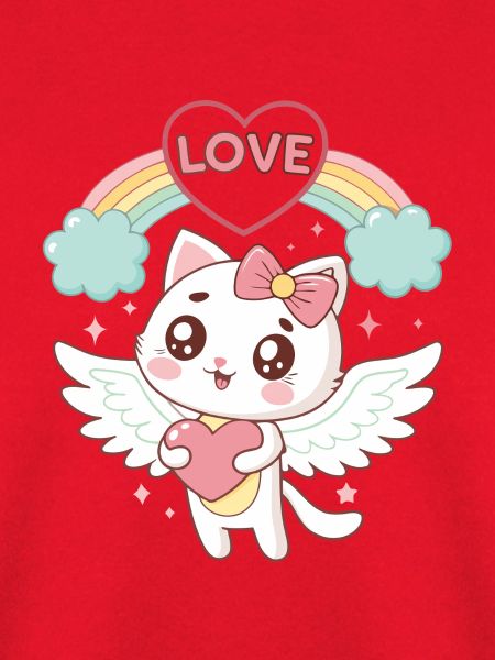 Rainbow Love Geflügelte Katze