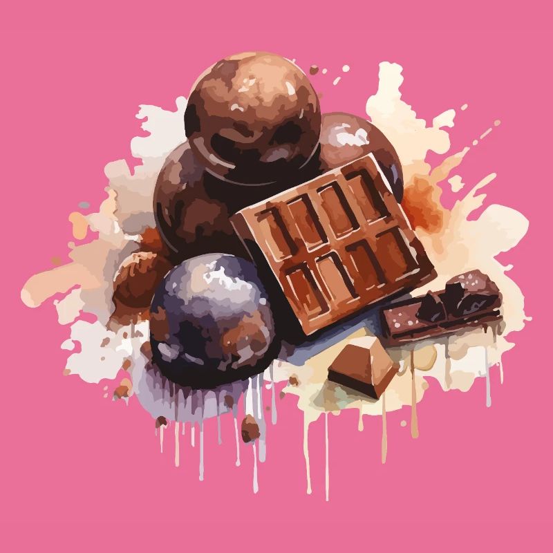 Schokolade Aquarellkunst 