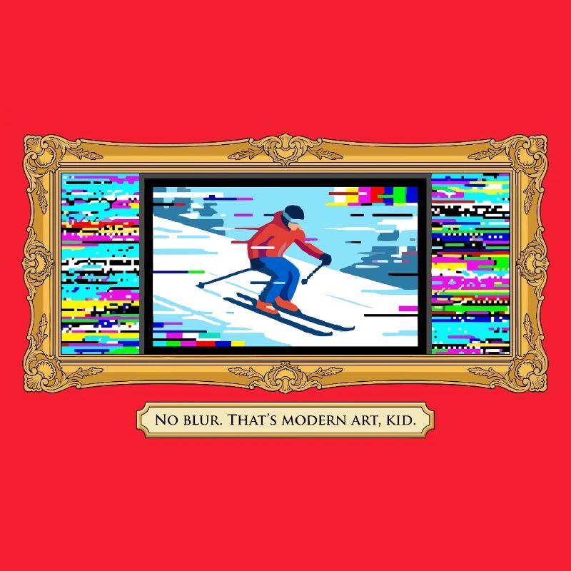 Moderne Kunst Skifahrer Glitch Art
