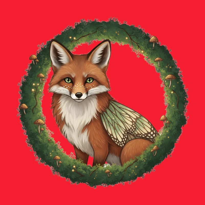 Fuchs Wald Kranz Illustration