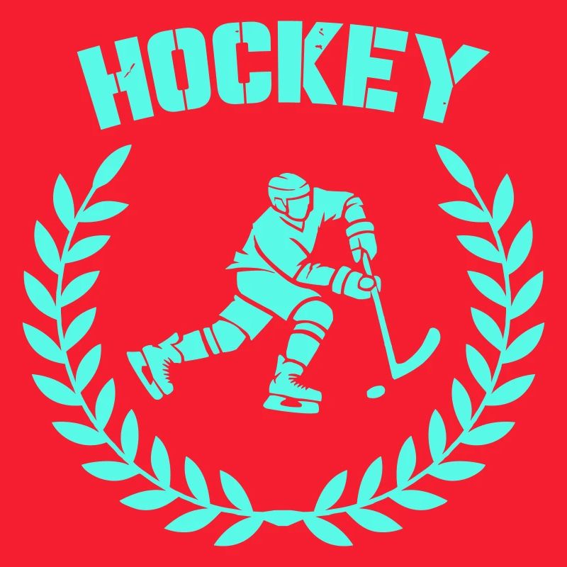Eishockey Spieler mit Lorbeerkranz