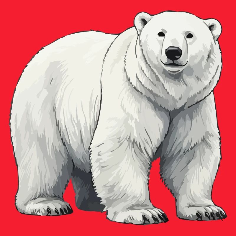 Polar Bär Illustration Graustufen