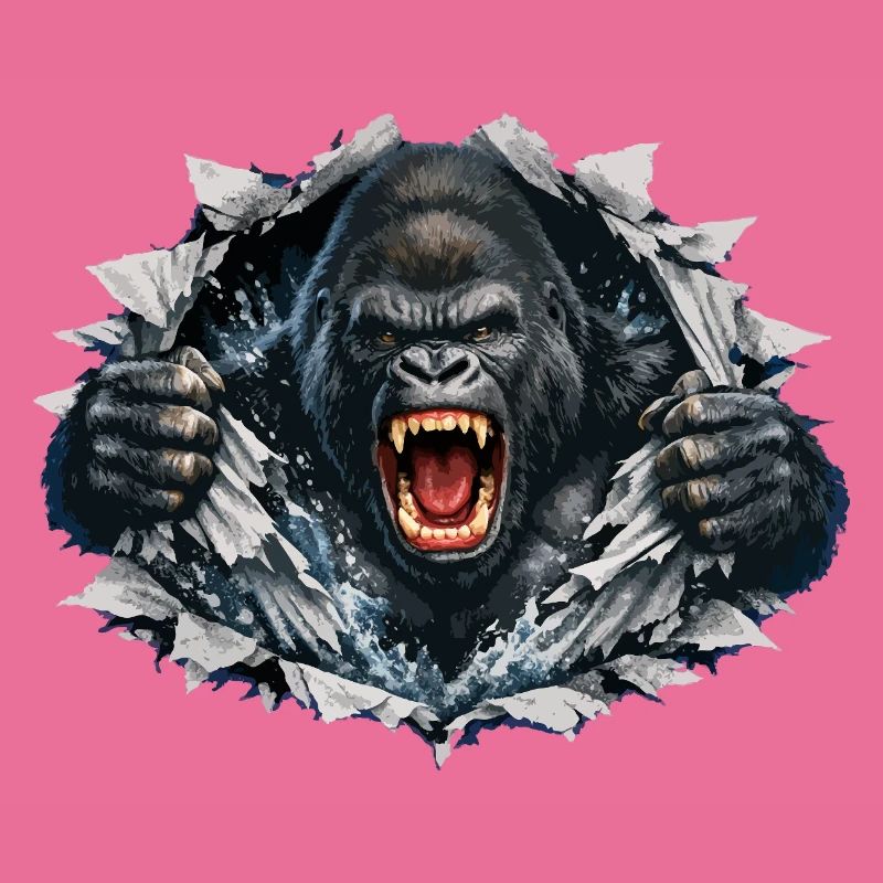 Gorilla Breaks Through: Roaring Power
