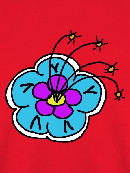 Blaue Blume Blumenmotiv Retro Blume