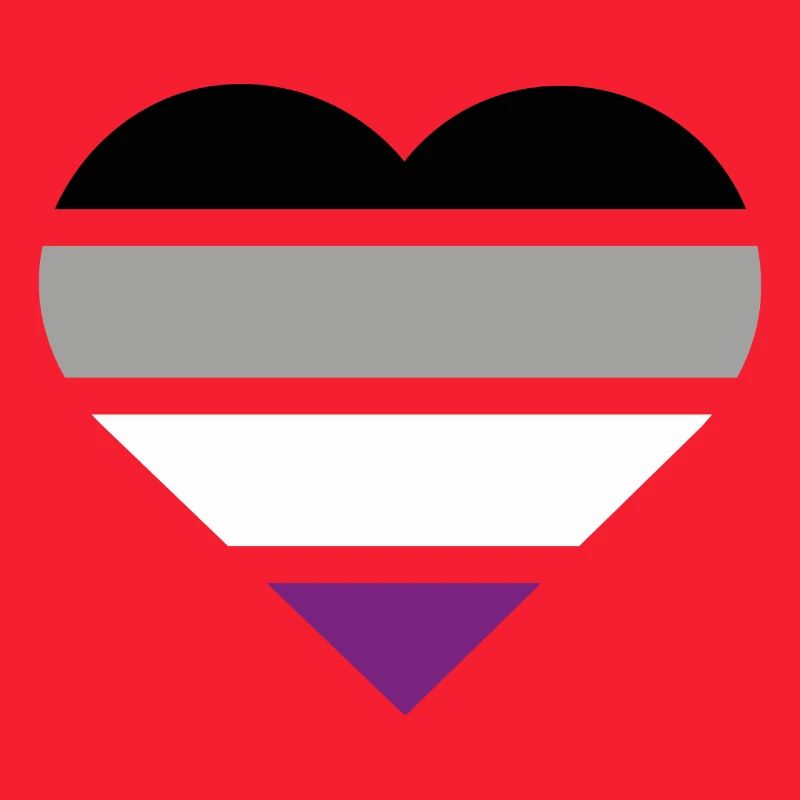 Pride Flag Heart · Asexual