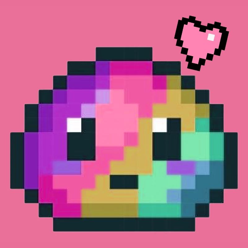 Pixel Color Explosion Heart Style 8 Bits Rétro