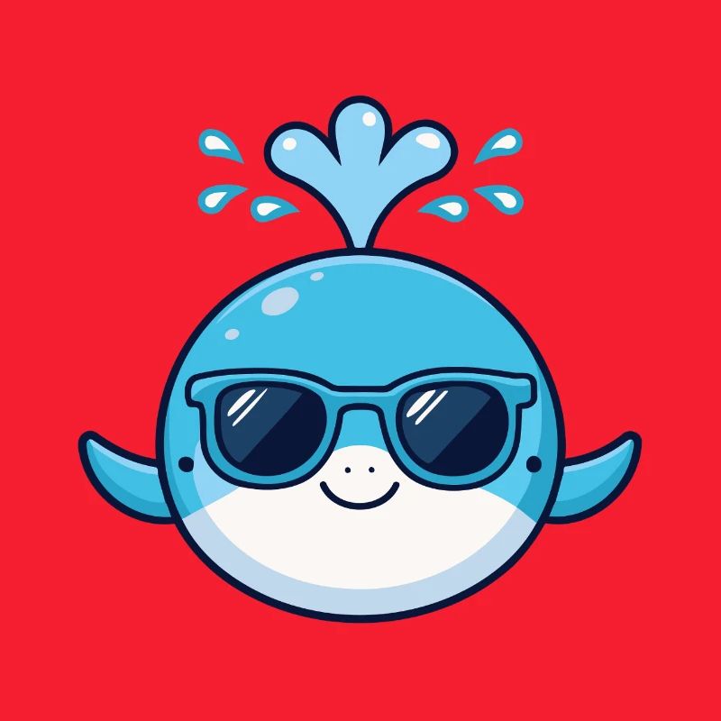 Stilvoller Blauwal mit Brille