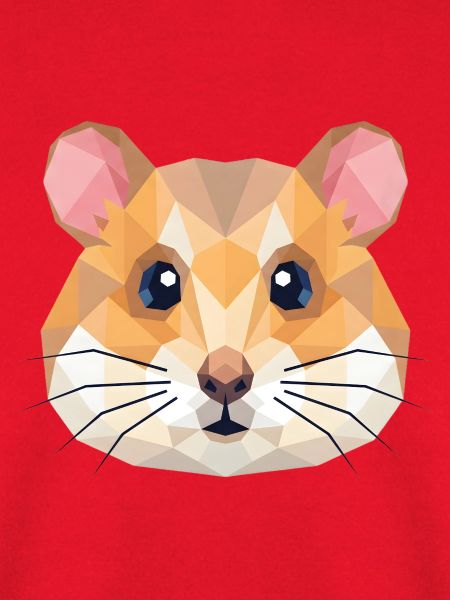Niedliche geometrische Hamster-Low-Poly-Kunst