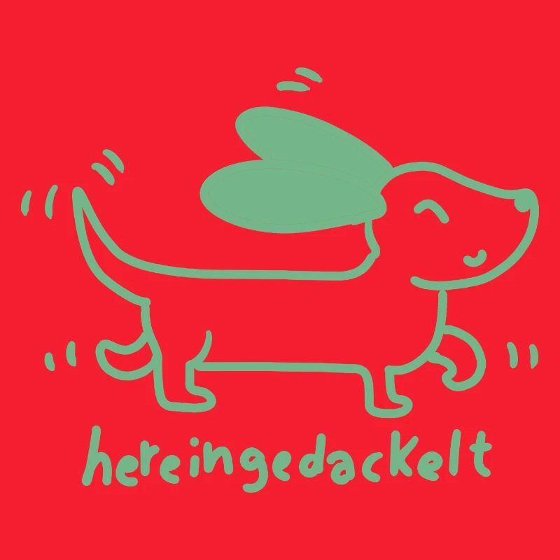  Dackel verspielt, handgezeichnet