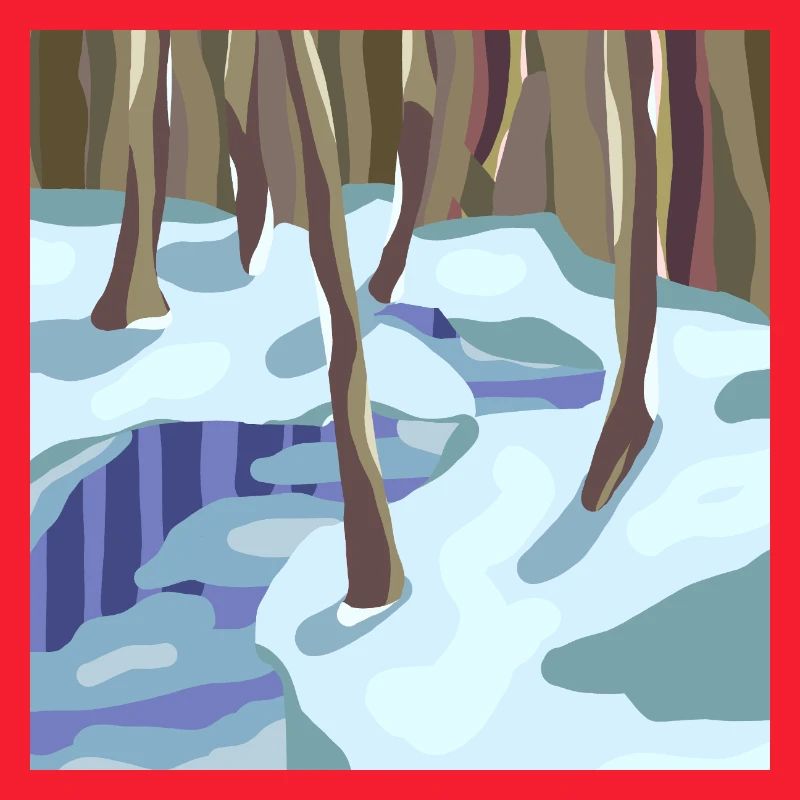 Winterwald in kalten Schatten