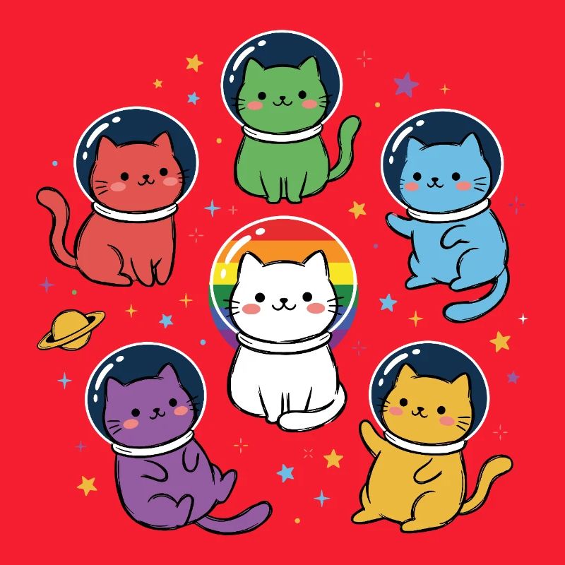 Pride-Monat LGBT – Rainbow Space Cats
