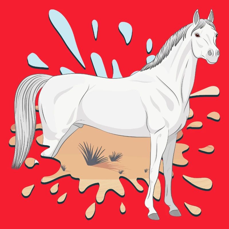 Ein Abbayan-Pferd und eine Wüste an einem Ort