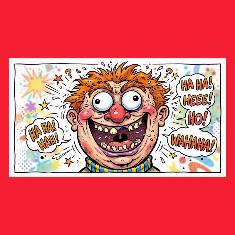Kunterbuntes Cartoongesicht
