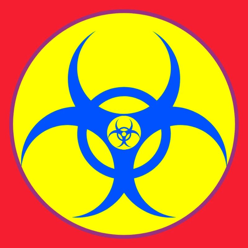 Elektrisch Blauer Biohazard-Wappen