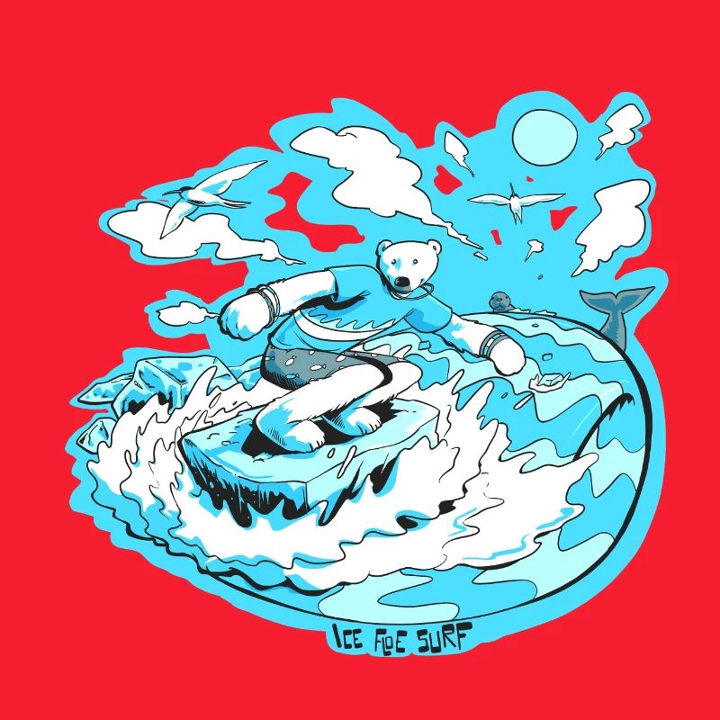 Eisbär-Surfer