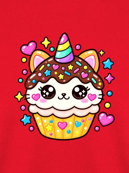 Leuchtender Kawaii-Einhorn-Cupcake
