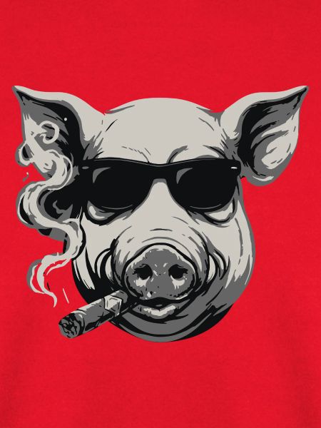 Rauchendes Schwein mit Sonnenbrille