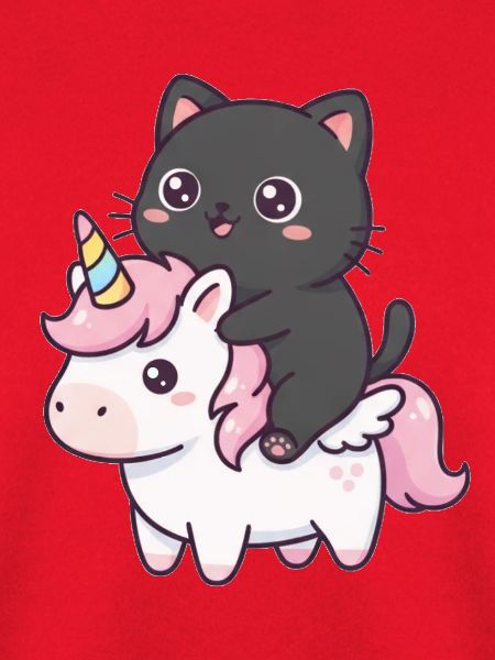 Katze auf Einhorn