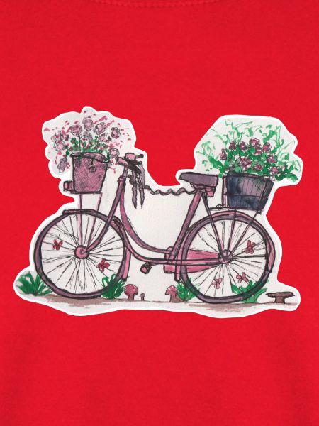 rosa Fahrrad mit Blumen
