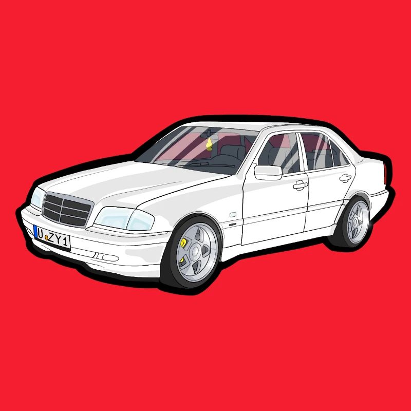 Weiße Luxuslimousine Vektor-Print