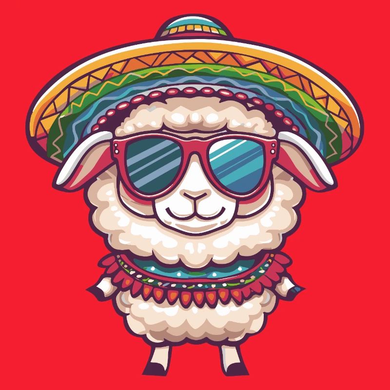 Schaf Comic Lustig Sombrero