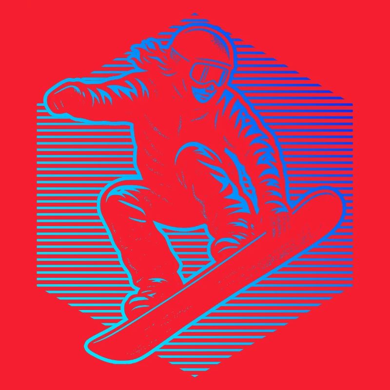 Neon Snowboarder Stripes