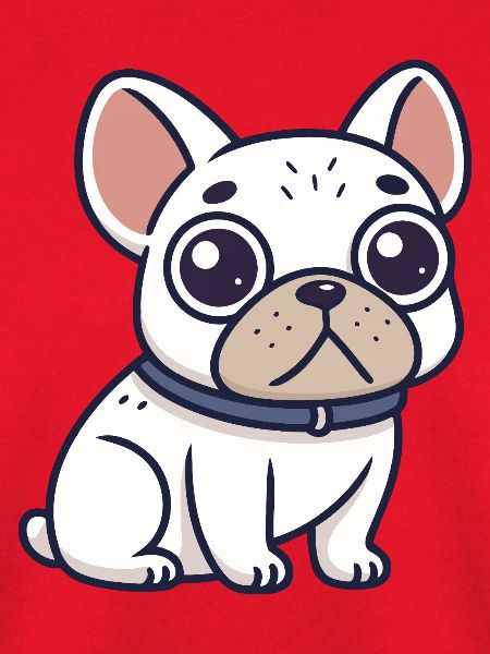 White Bulldog Cartoon-Halskette