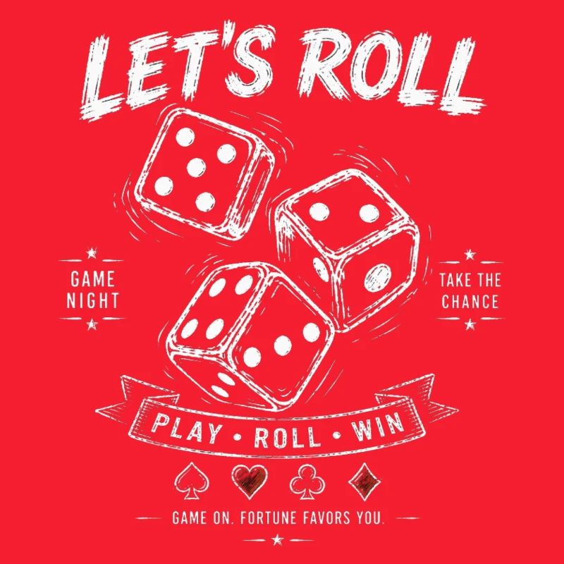 Let's Roll Retro Dice Design