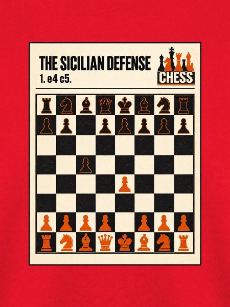 Schachmotiv Sicilian defense Schachspieler
