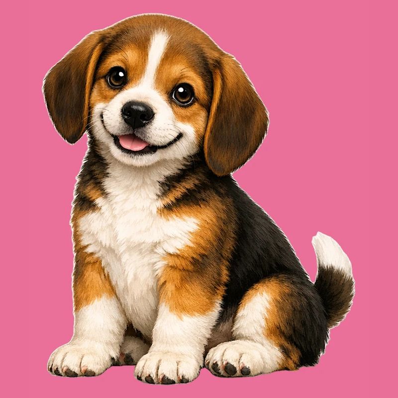 Lächelnder Beagle-Welpe