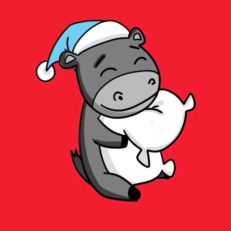 Donkey with pillow and sleeping cap