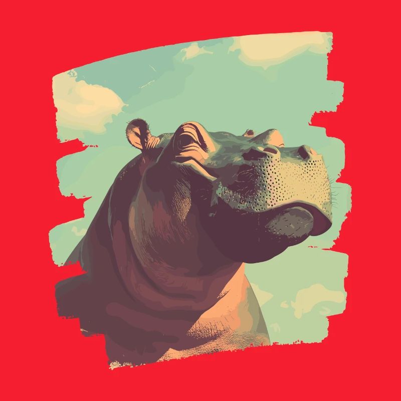 Nilpferd Retro