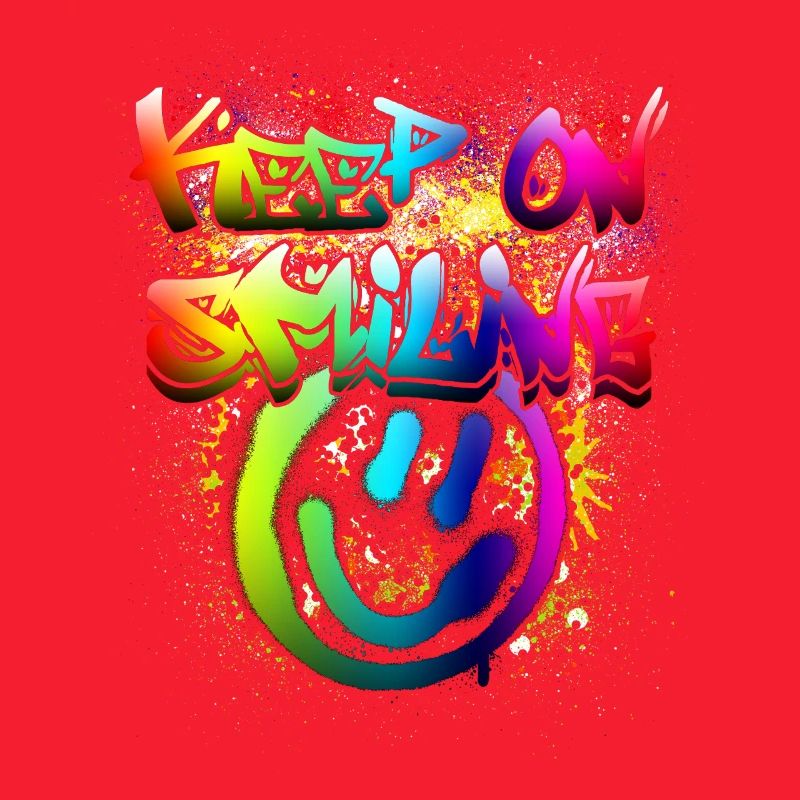 Conception de graffiti de visage heureux coloré