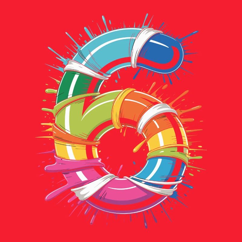 Regenbogen Rettungsring Splash