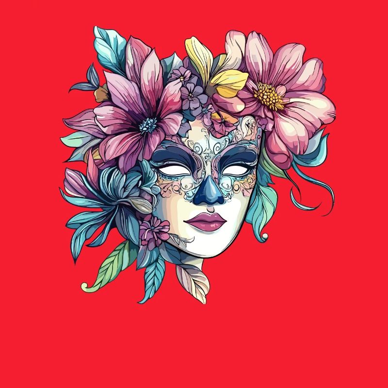 Masque floral dans un style bal masqué