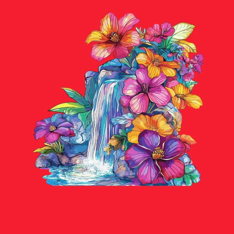 Cascade de fleurs à la cascade