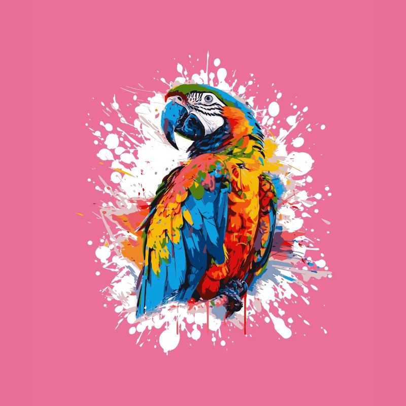 Farbexplosion Papagei Illustration