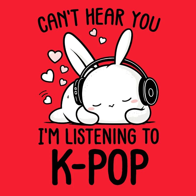 Ruhiger Hase, der K-Pop hört