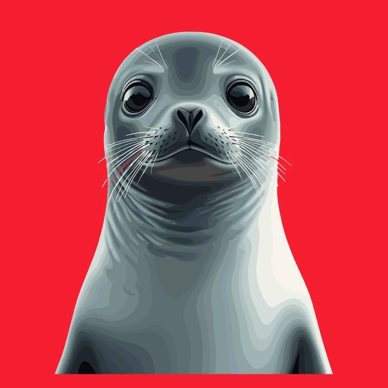 Graustufen Robbenillustration
