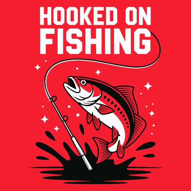 Hooked On Fishing - Angler Spruch
