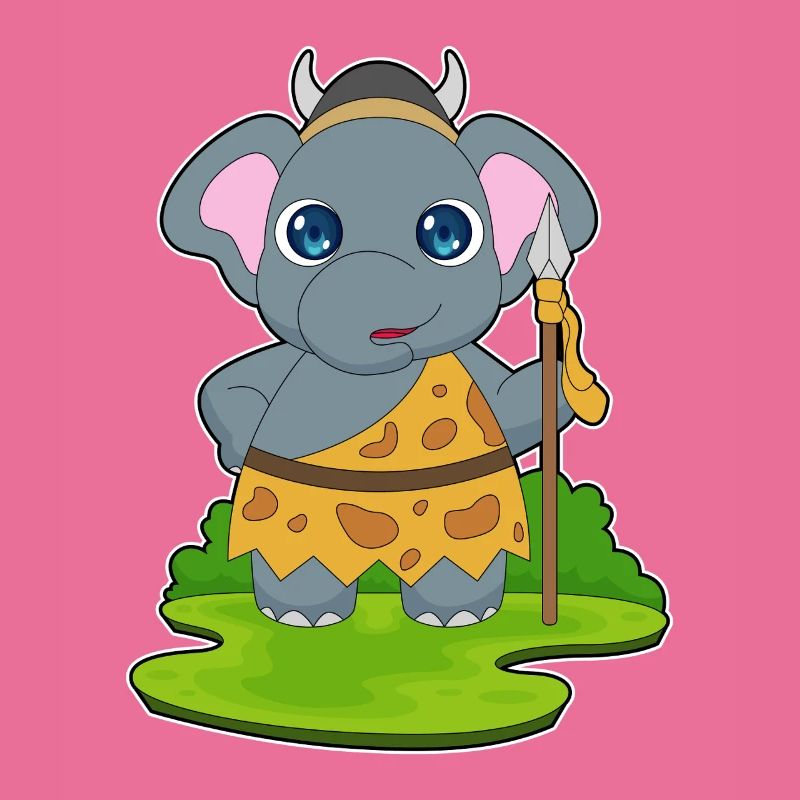 Elefant Krieger Speer