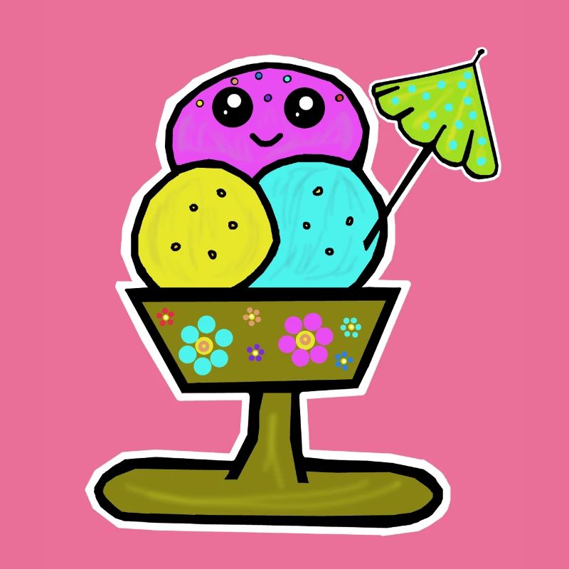 Bunter Eisbecher Eiscreme Eiskreme Eis