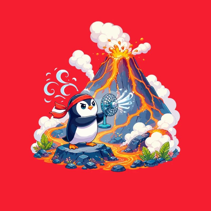 Lava-Pinguin mit Ventilator