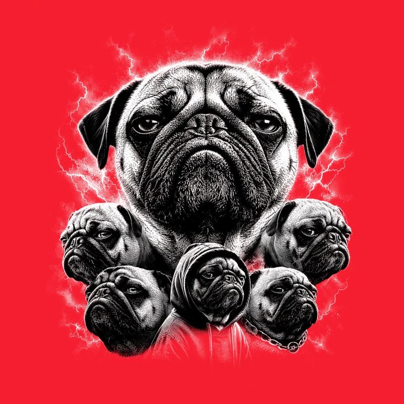 Monochrome Pug Collage