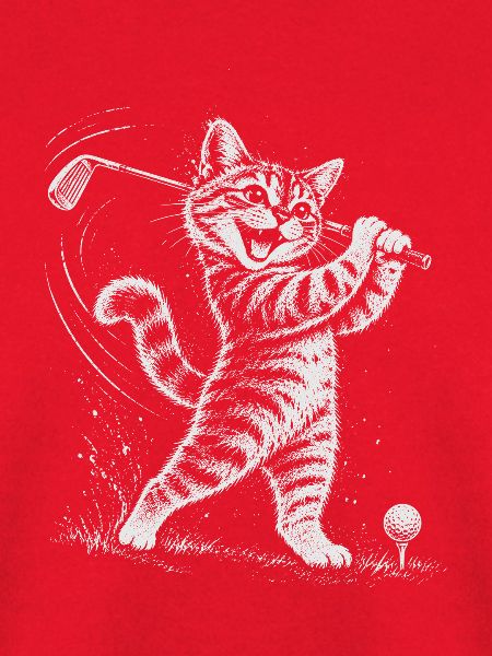 Katze spielt Golf 