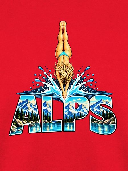Alpen Sprung ins Bergsee Abenteuer