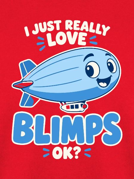 Ich liebe Blimps – fröhliche Luftschiff-Karikatur
