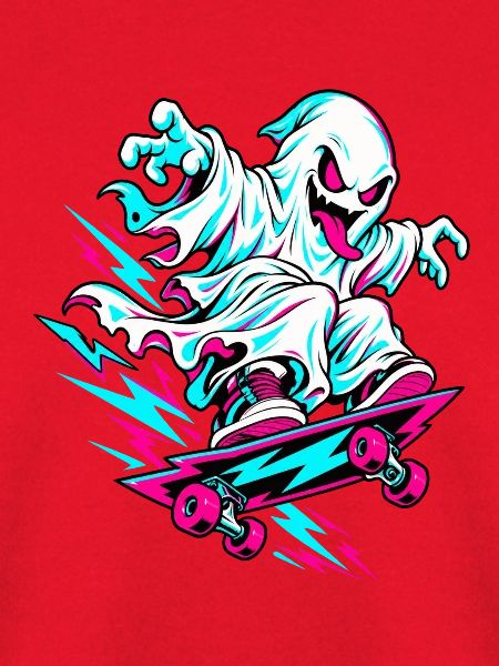 Neon Geist auf Skateboard