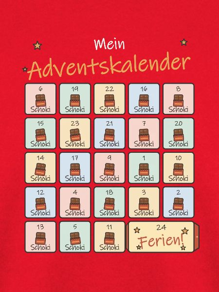 Adventskalender Schoki für Schulkinder