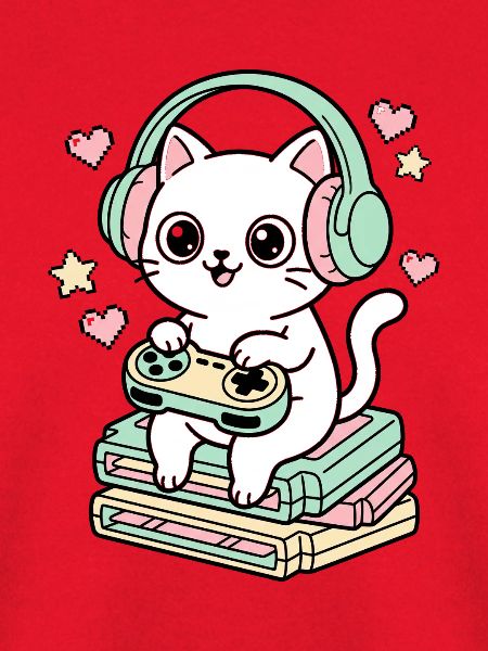 Pixel Paws – Gamer-Katze mit Headset